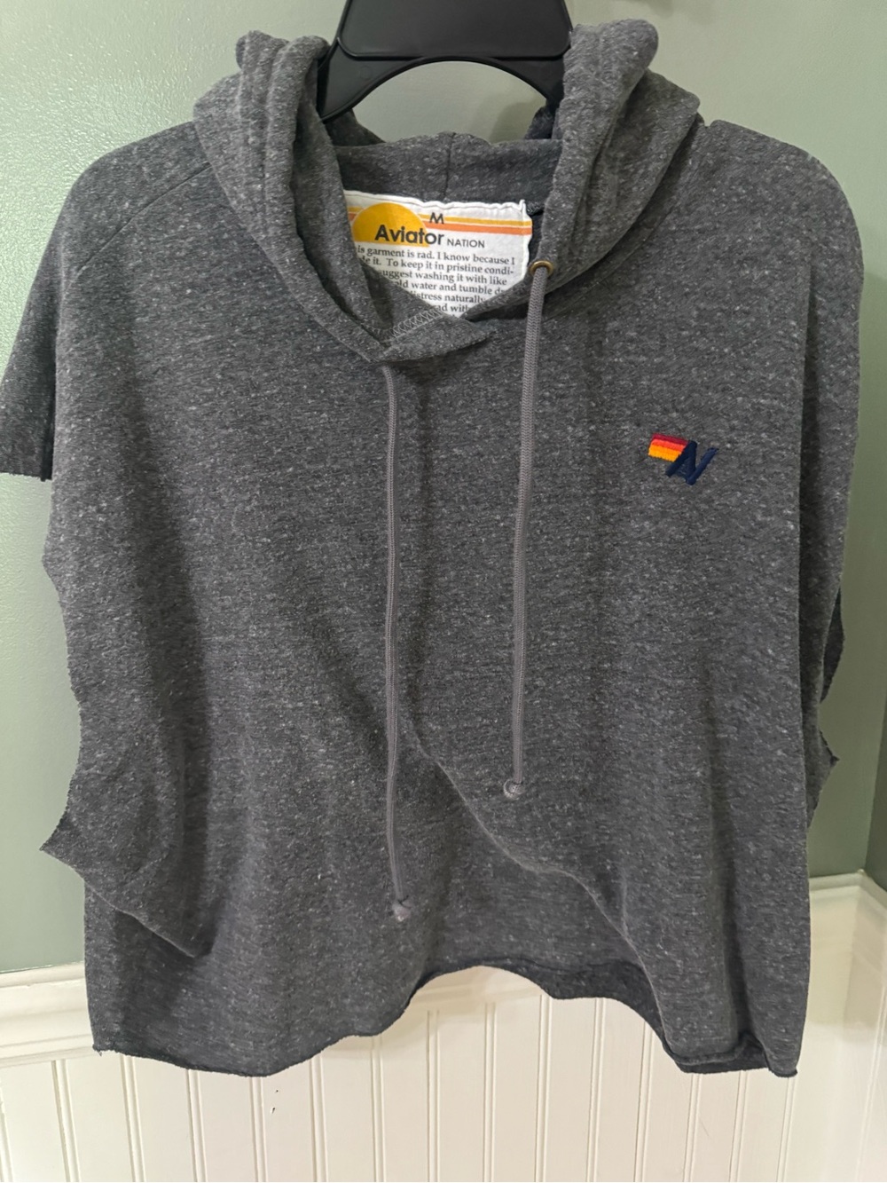 Aviator Nation Dark Gray Hoodie with Aviator Nation Patch Medium
